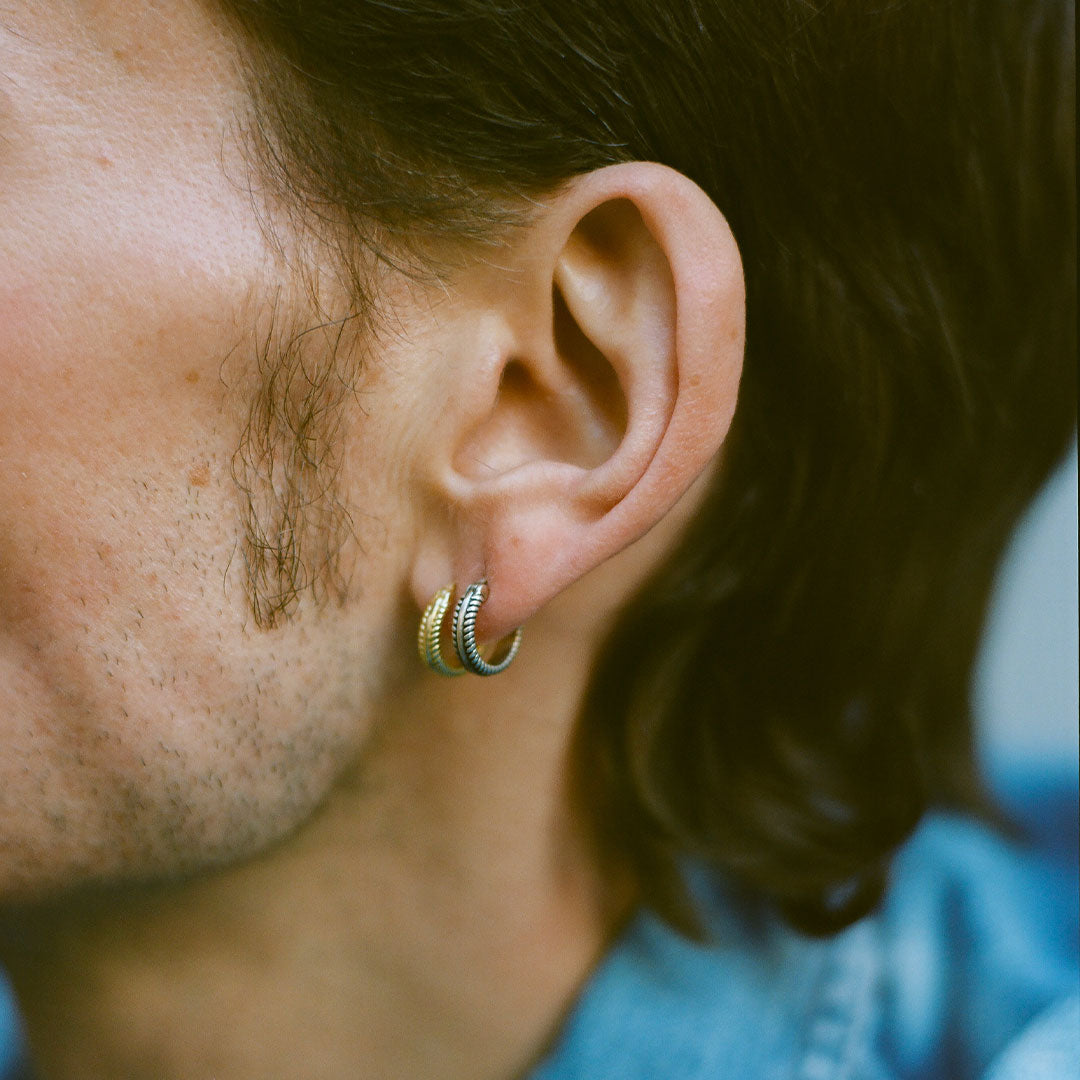 Silver Cable Hoop Earring - Serge DeNimes
