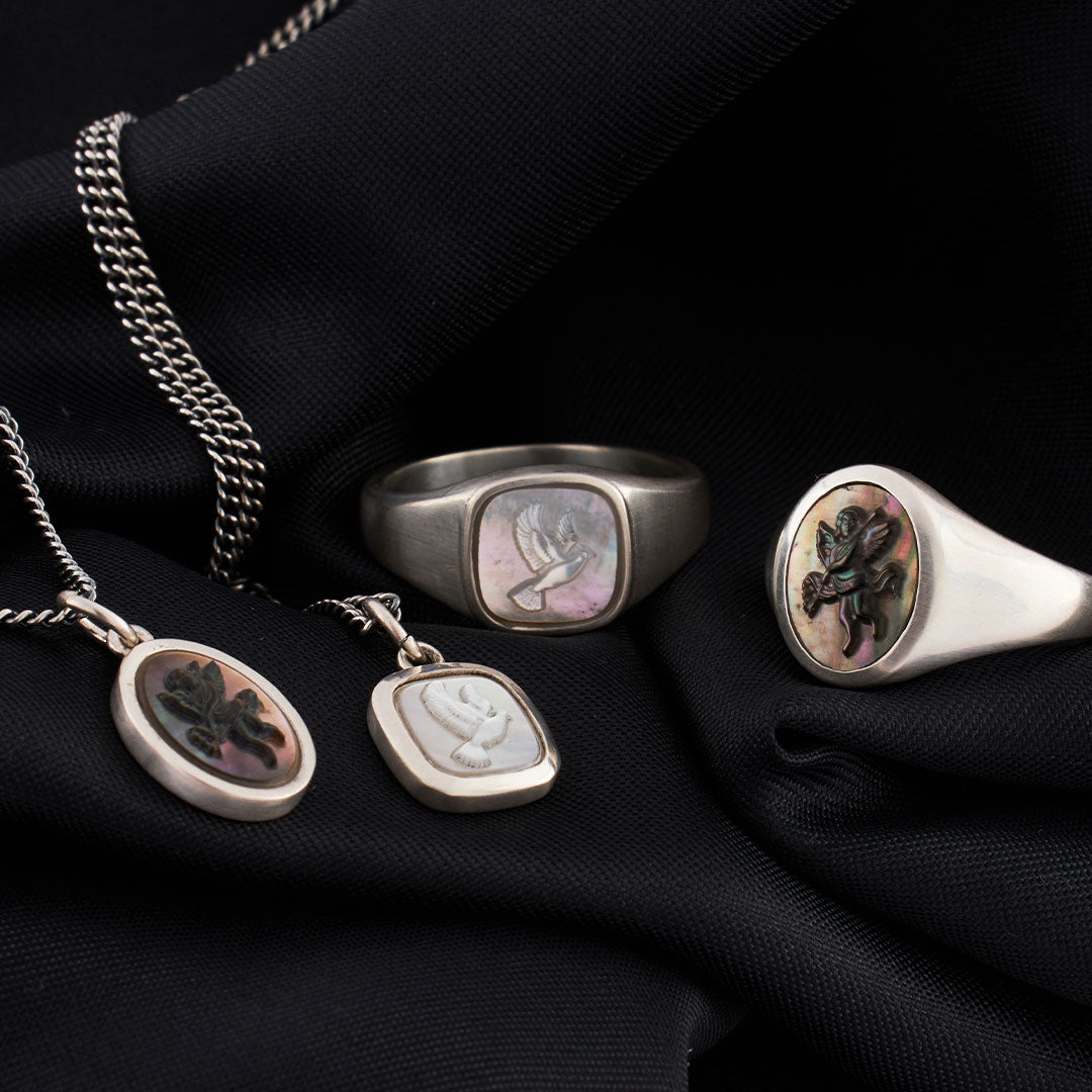 Silver Dove Cameo Ring
