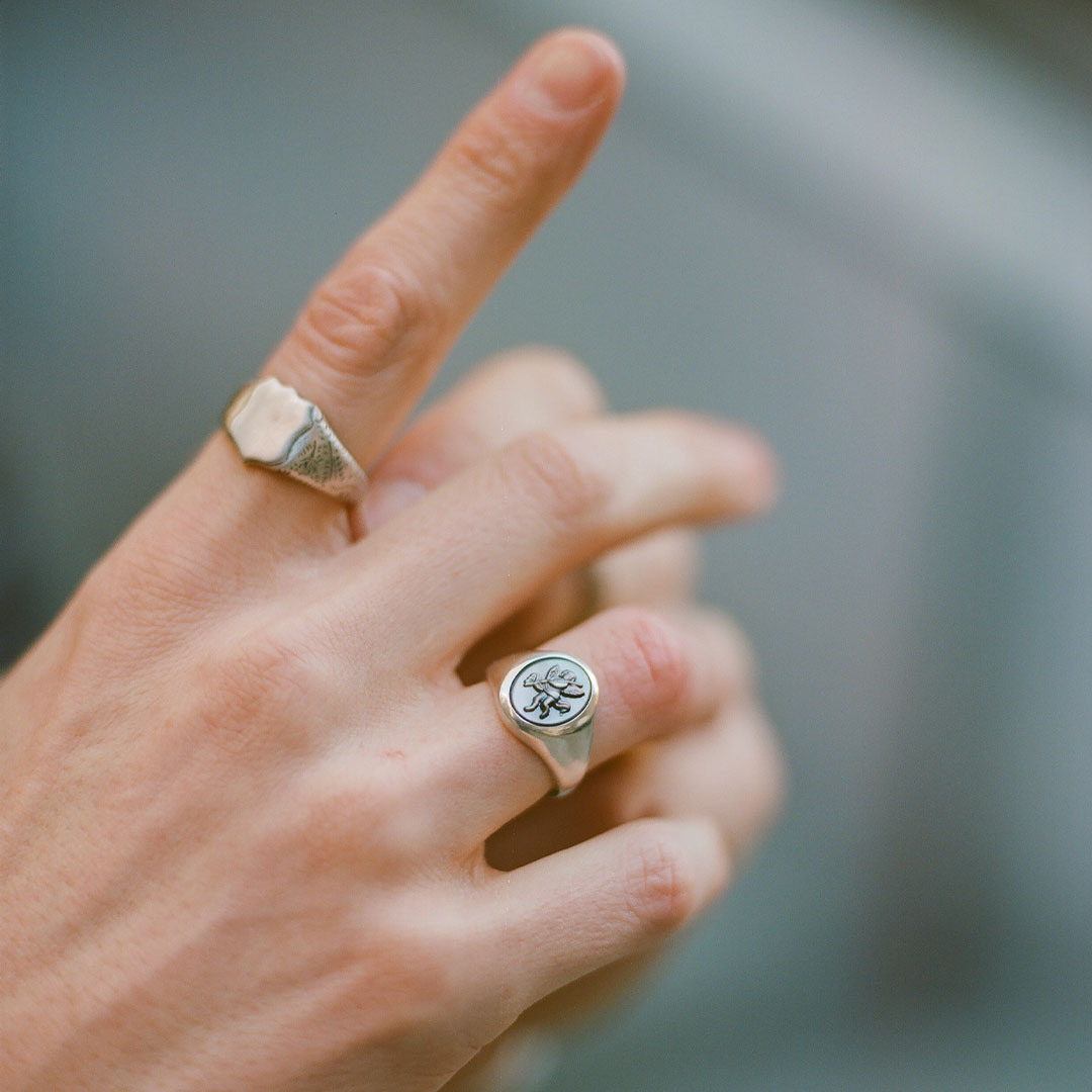 Silver Cherub Cameo Ring - Serge DeNimes