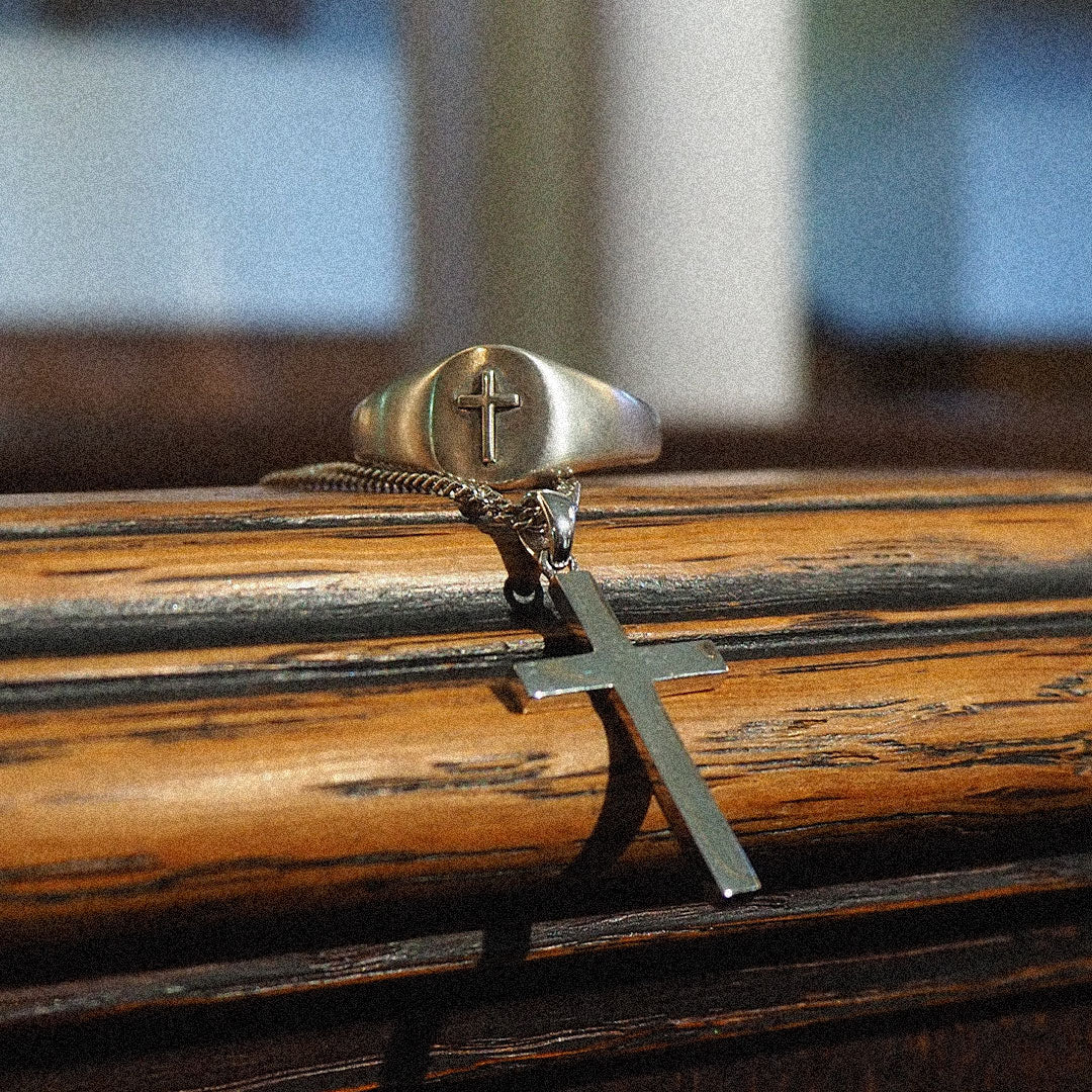 Silver Cross Signet Ring - Serge DeNimes