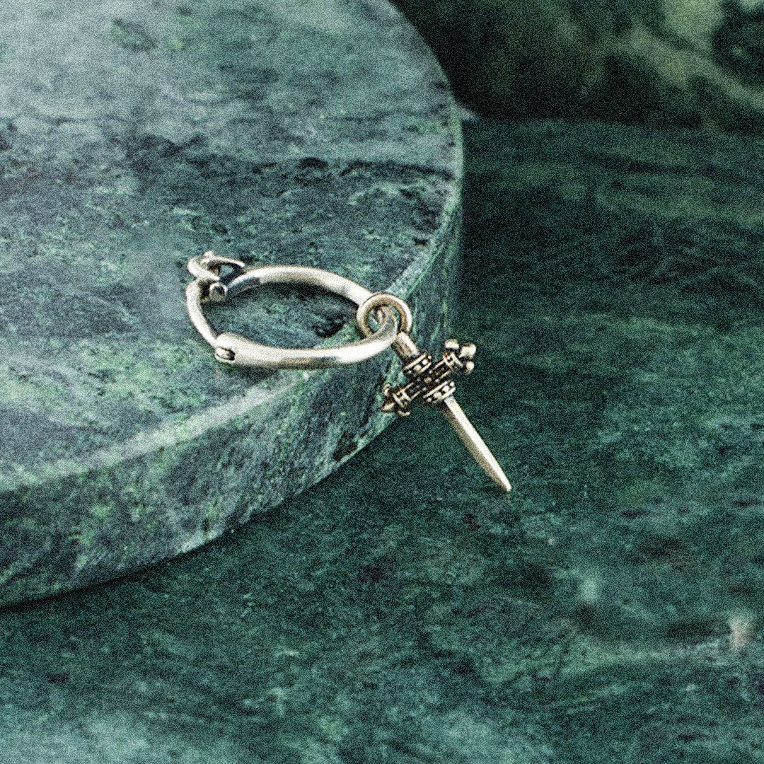 Silver Estoc Pendant Earring - Serge DeNimes