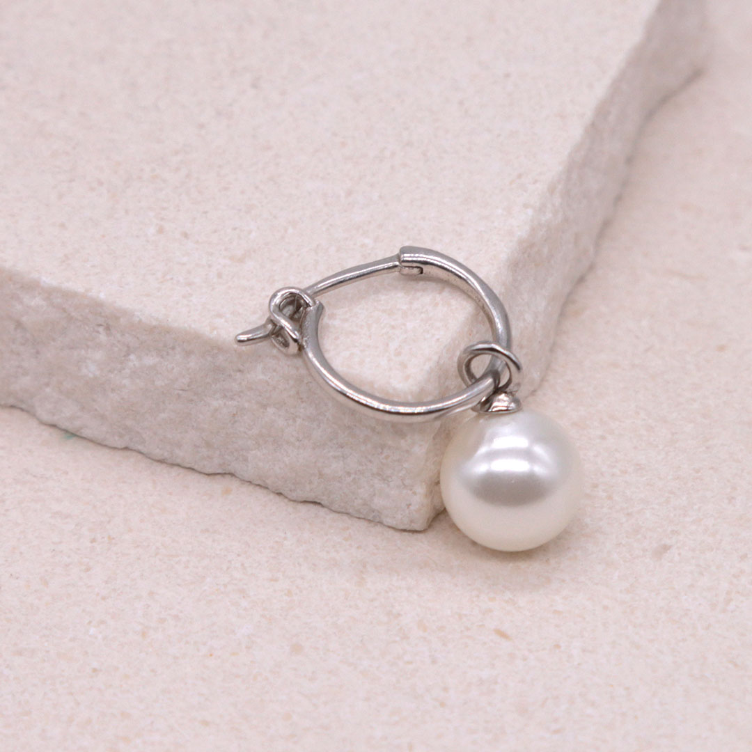 Silver Pearl Drop Earring - Serge DeNimes