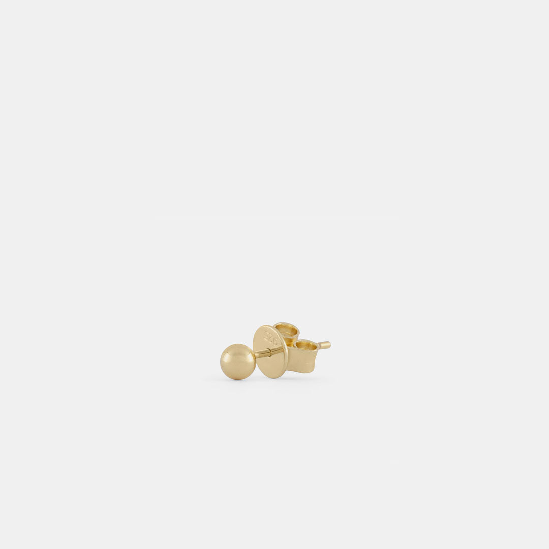 Gold Plated Silver Ball Stud Earring