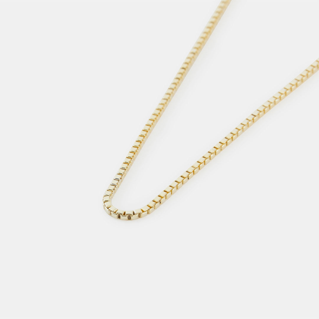 Gold Plated Silver Box Chain Necklace - Serge DeNimes