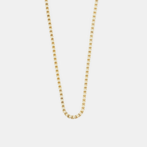 Gold Plated Silver Box Chain Necklace - Serge DeNimes