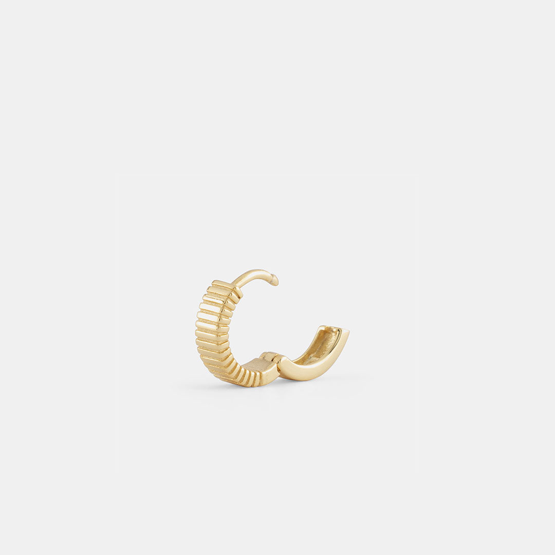 Gold Column Hoop Earring