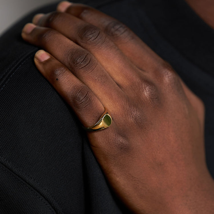 Gold Plated Silver Oval Signet Ring