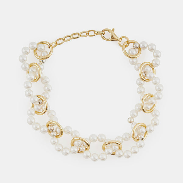 Gold Plated Silver Particle Bracelet