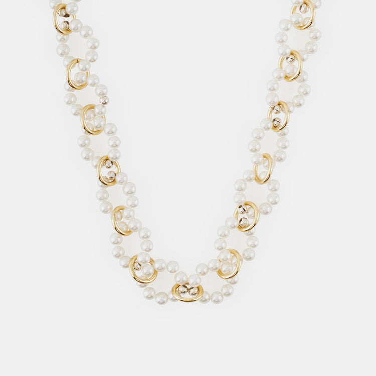 Gold Plated Silver Particle Necklace