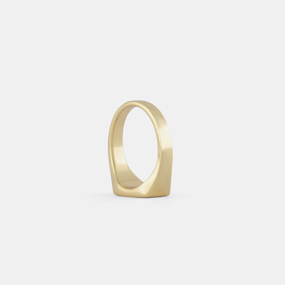 Gold Plated Silver Rectangle Signet Ring