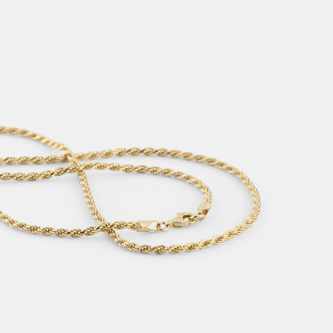 Gold Plated Silver Rope Necklace