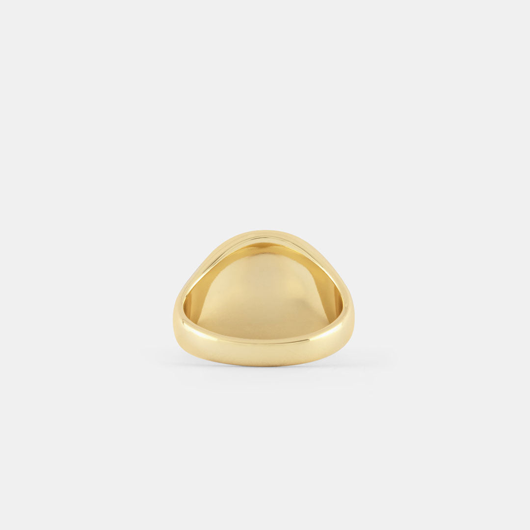 Gold Plated Silver Round Signet Ring