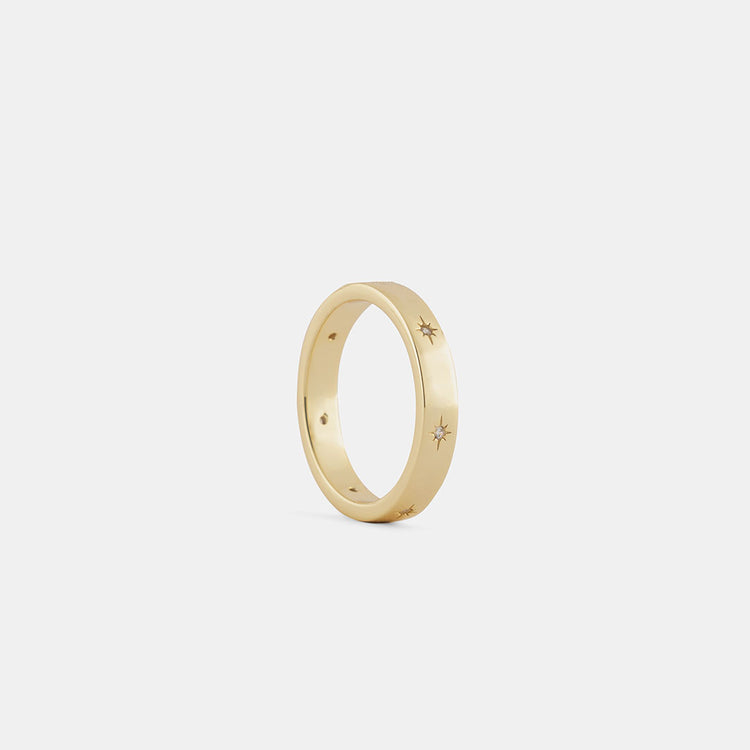 Gold Plated Silver Seven Ring