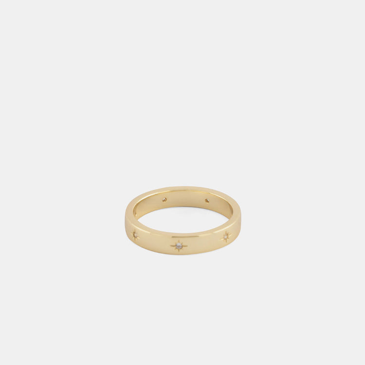 Gold Plated Silver Seven Ring