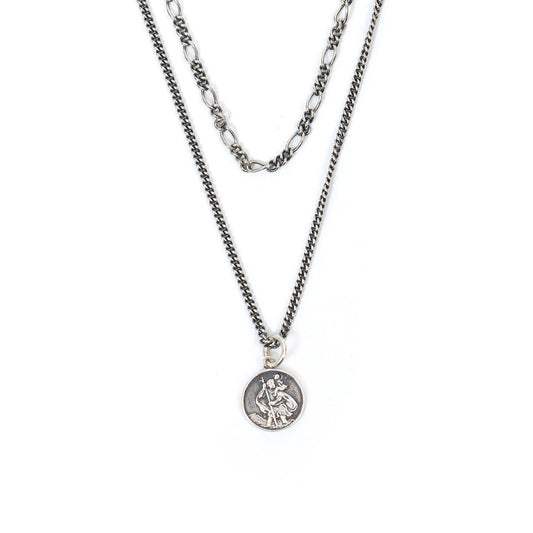 Silver St Christopher Multi Chain Necklace - Serge DeNimes