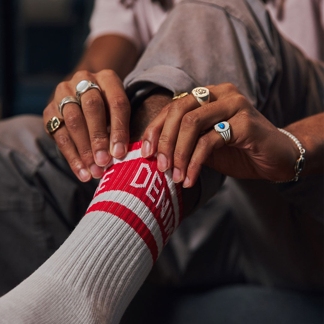 Red Stripe Serge DeNimes Socks - Serge DeNimes