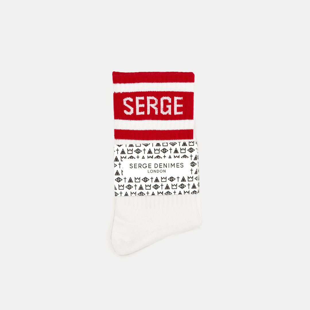 Red Stripe Serge DeNimes Socks - Serge DeNimes