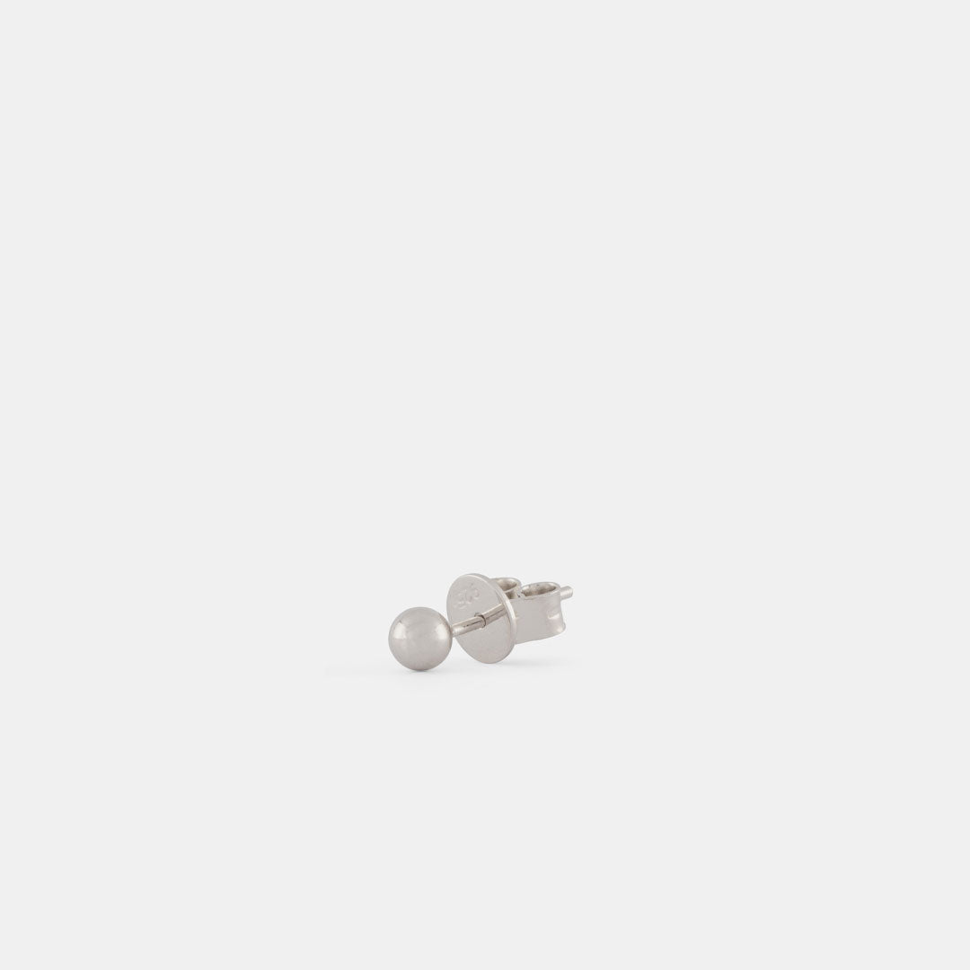 Silver Ball Stud Earring