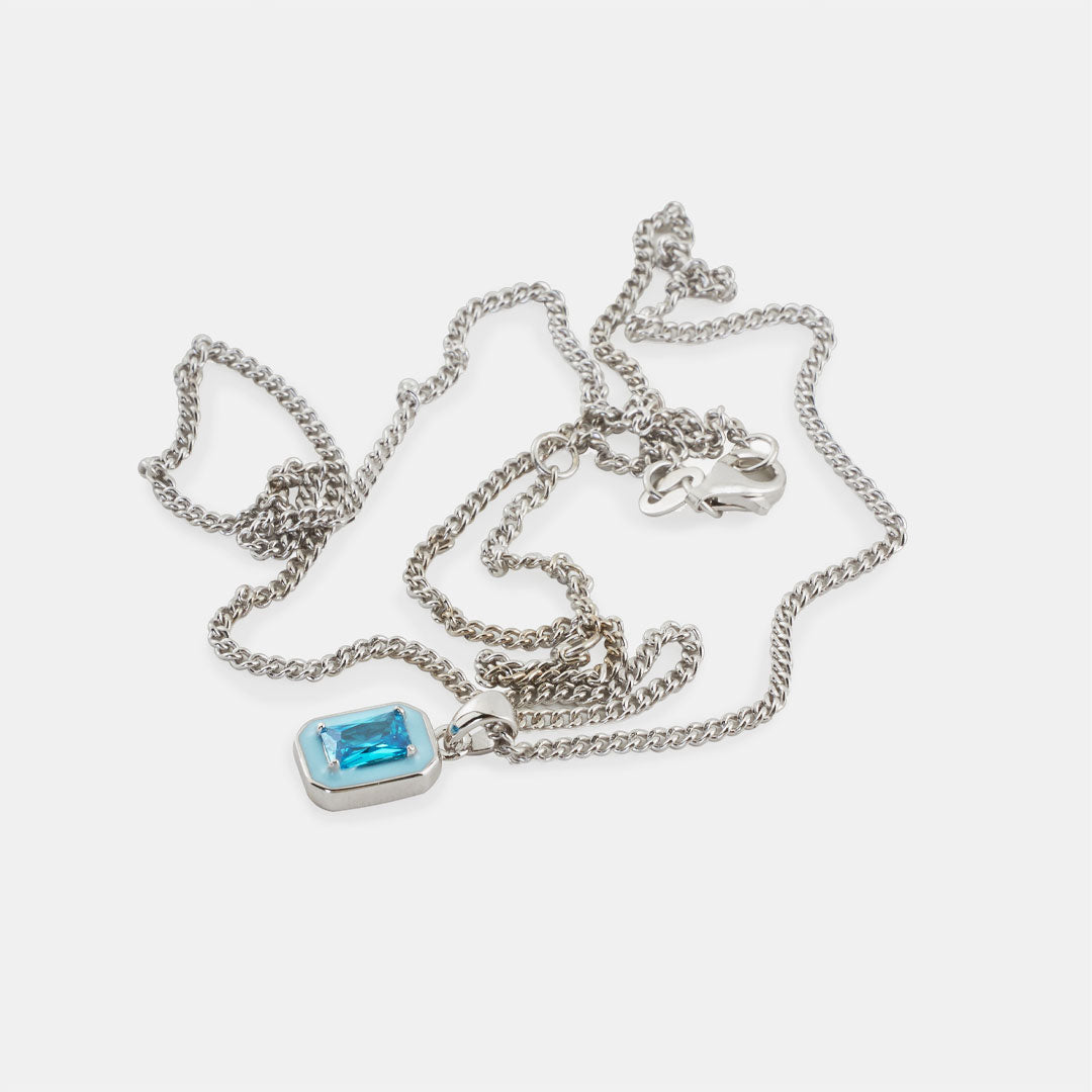 Silver Blue Blush Necklace - Limited Edition - Serge DeNimes