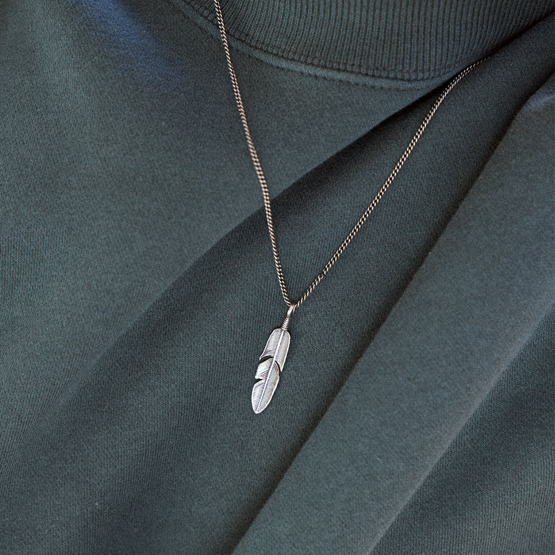 Silver Ethereal Feather Necklace – Serge DeNimes