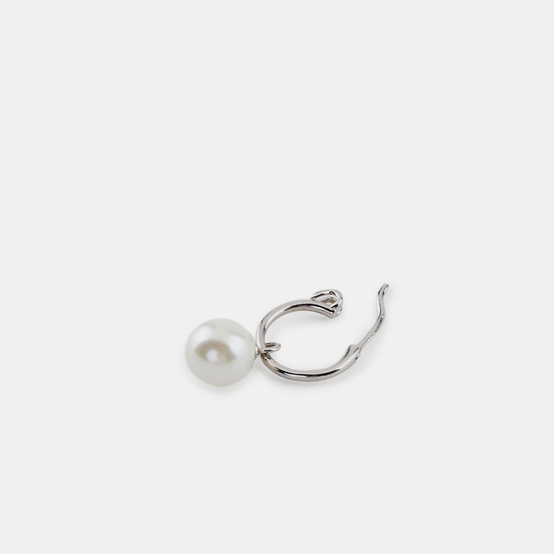 Silver Pearl Drop Earring - Serge DeNimes