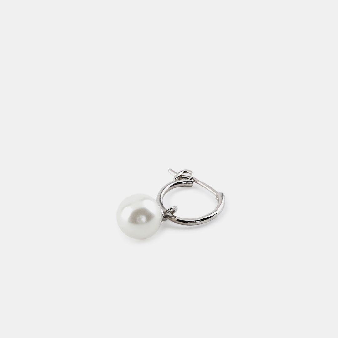 Silver Pearl Drop Earring - Serge DeNimes