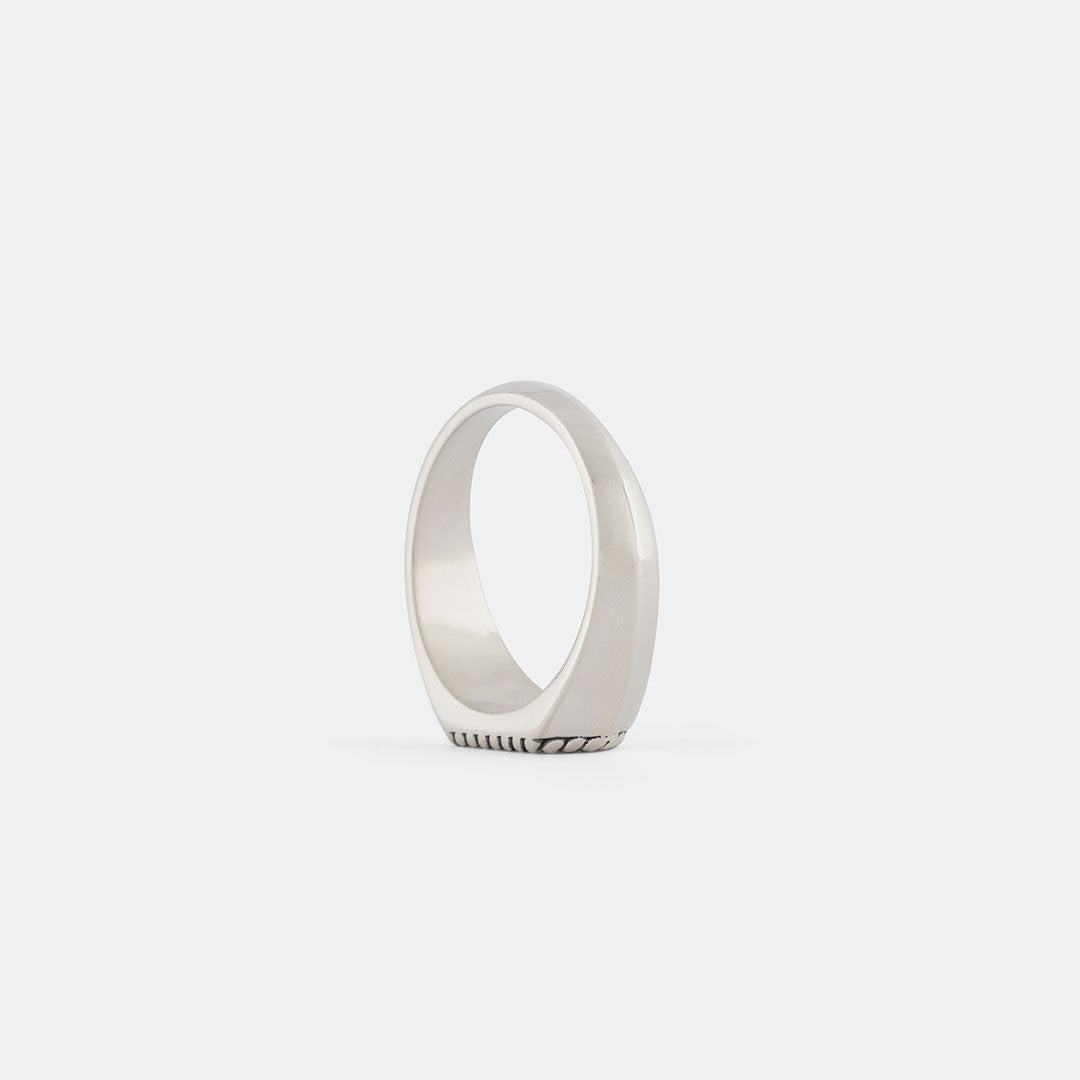 Silver Rope Bevel Ring