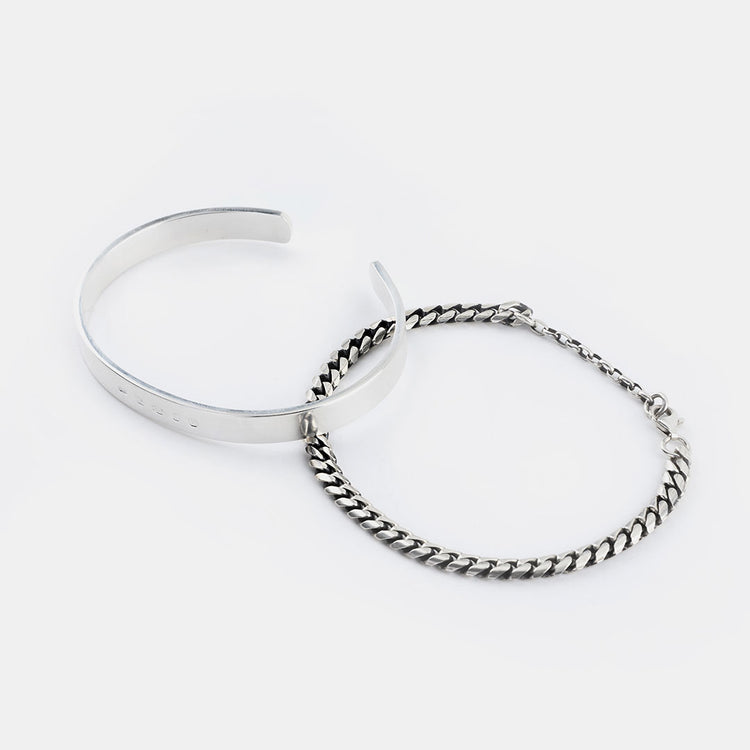Silver Traditional Hallmark Bangle - Serge DeNimes