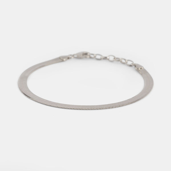Silver Flat Snake Bracelet