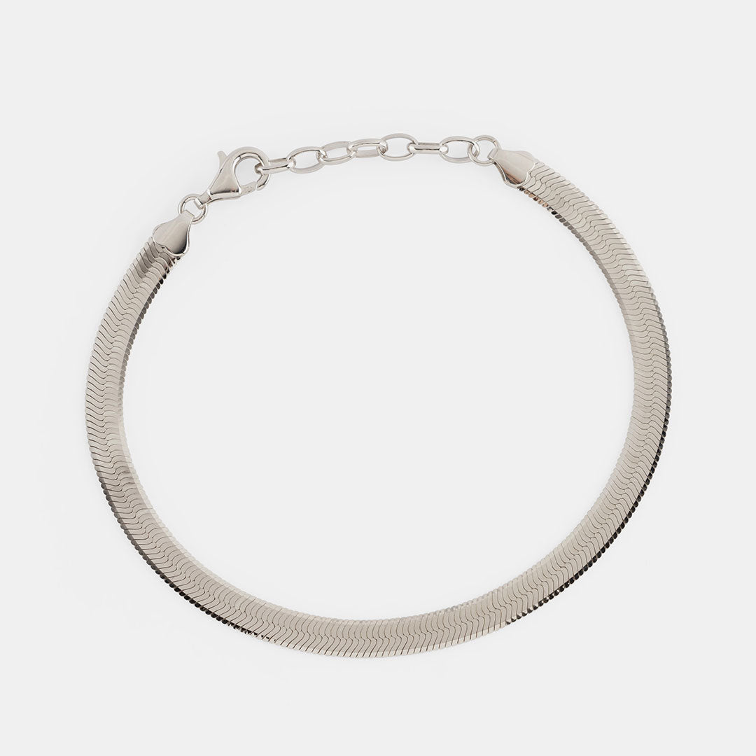 Silver Flat Snake Bracelet