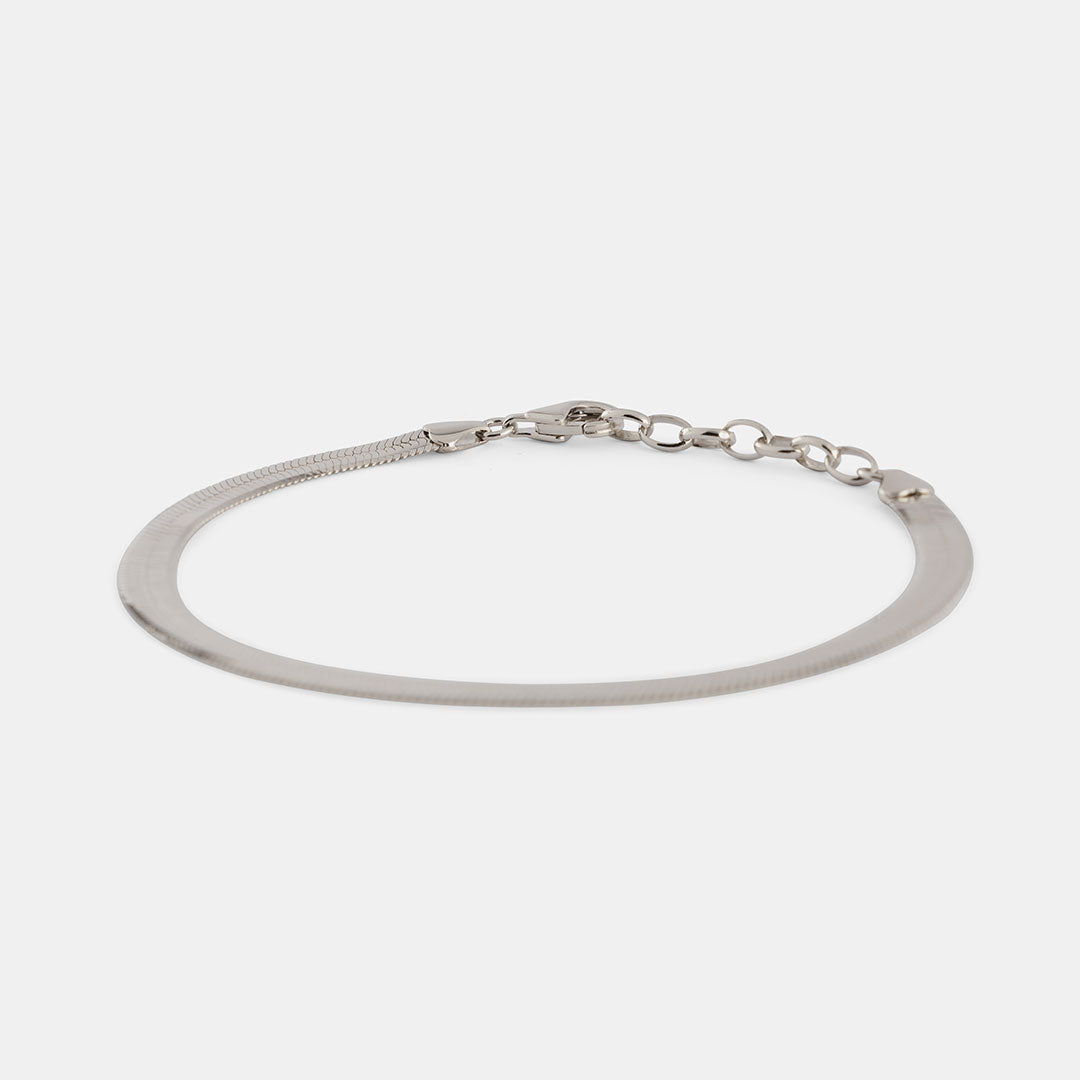 Silver Flat Snake Bracelet