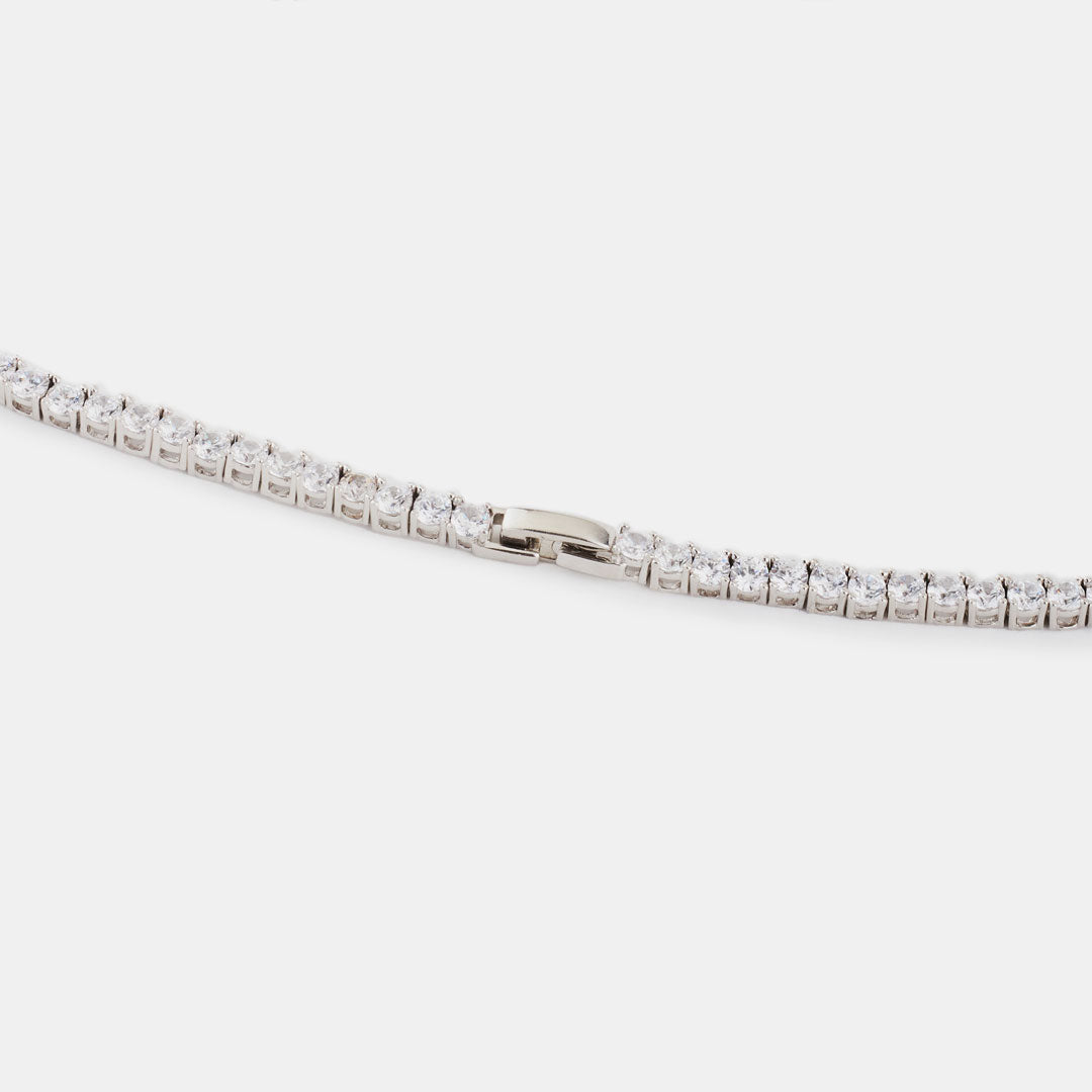 Silver Tennis Chain Necklace - Serge DeNimes