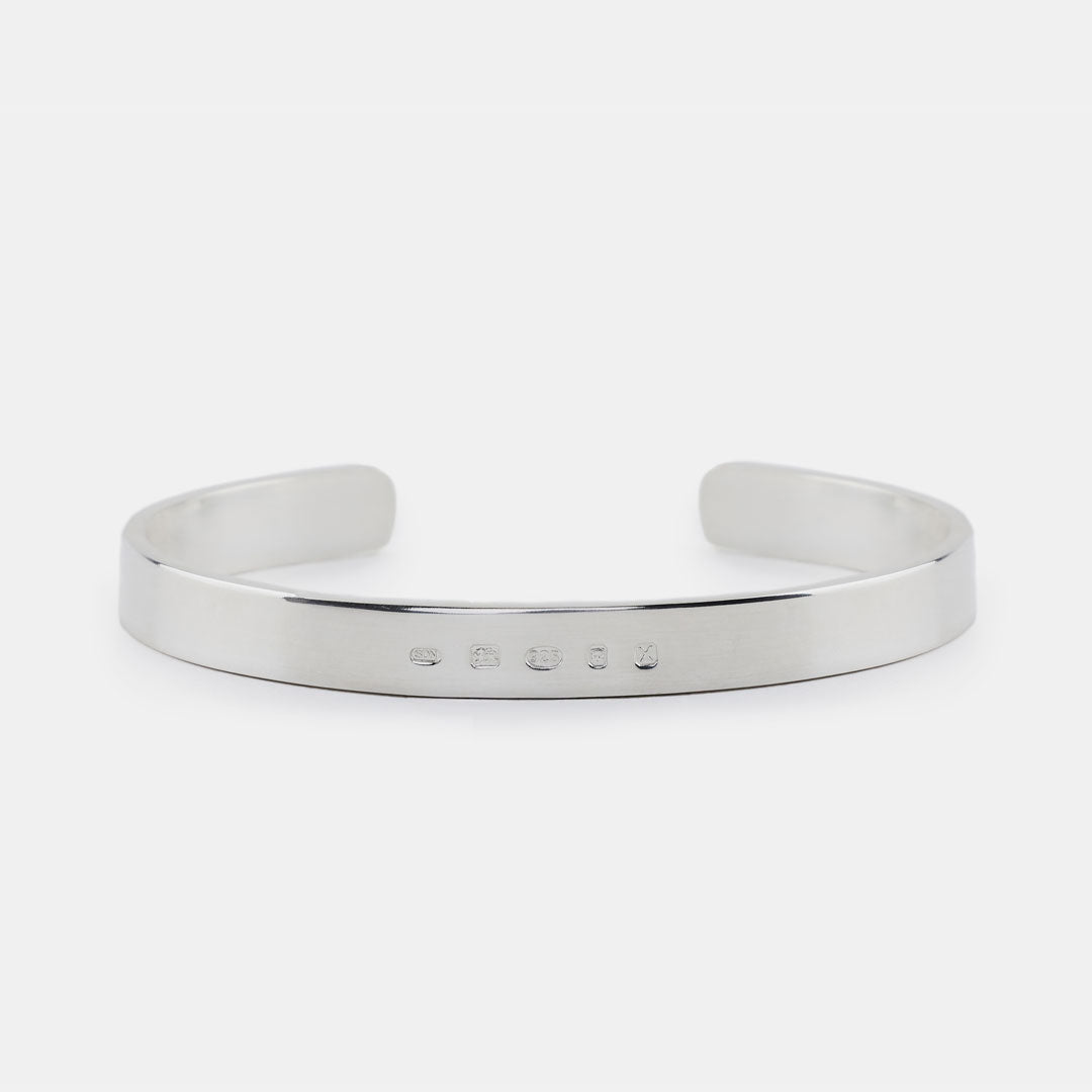 Silver Traditional Hallmark Bangle - Serge DeNimes