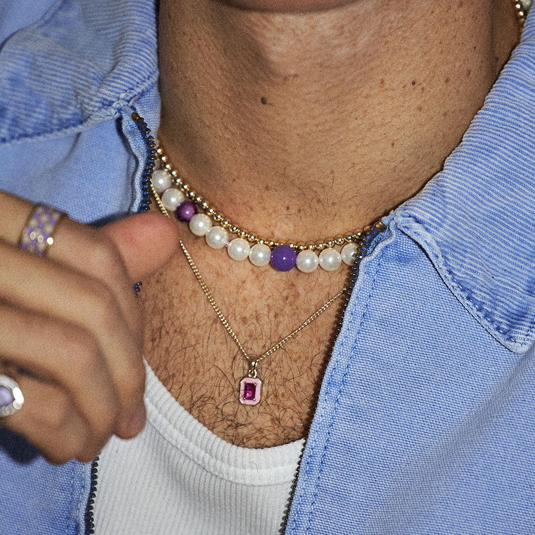 Violet Pearl Necklace - Serge DeNimes