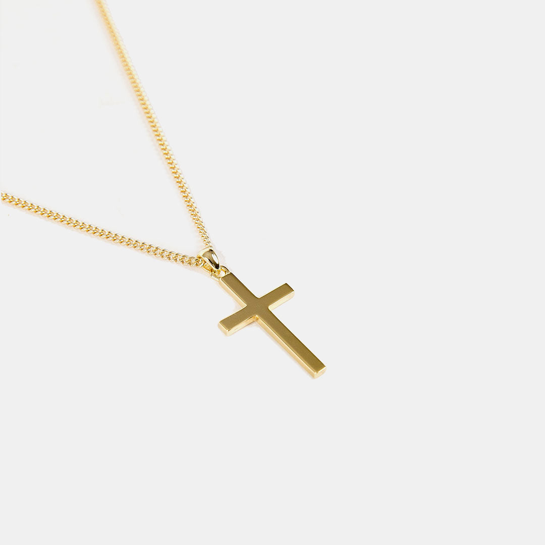 Gold Plated Silver Cross Necklace - Serge DeNimes