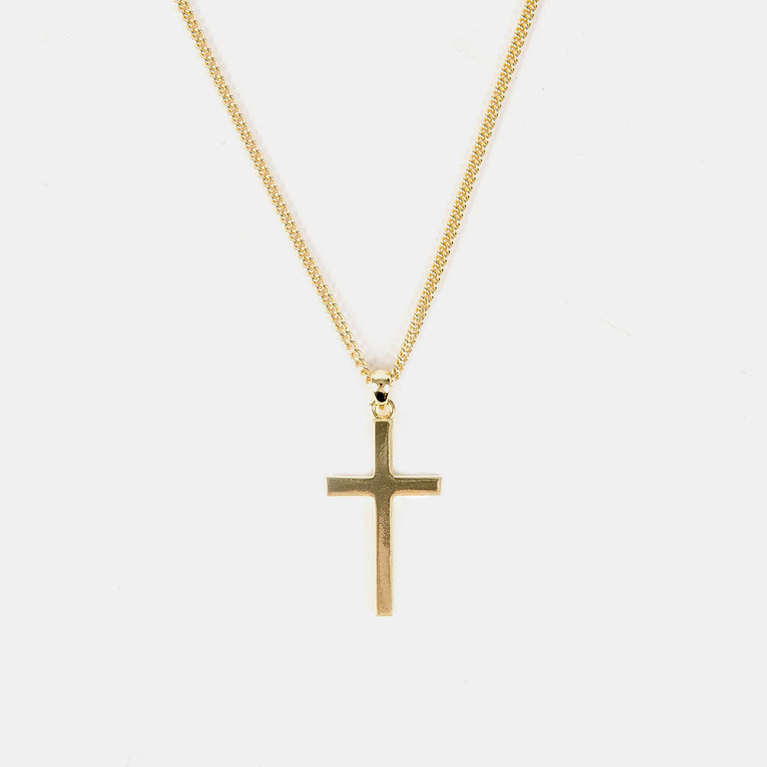 Gold Plated Silver Cross Necklace - Serge DeNimes